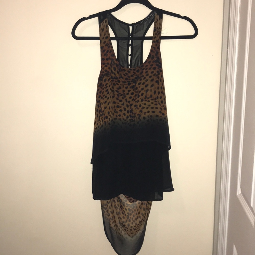 Sheer animal print tank
